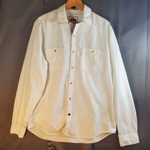 Express Men's Cream Casual Button-Down Shirt